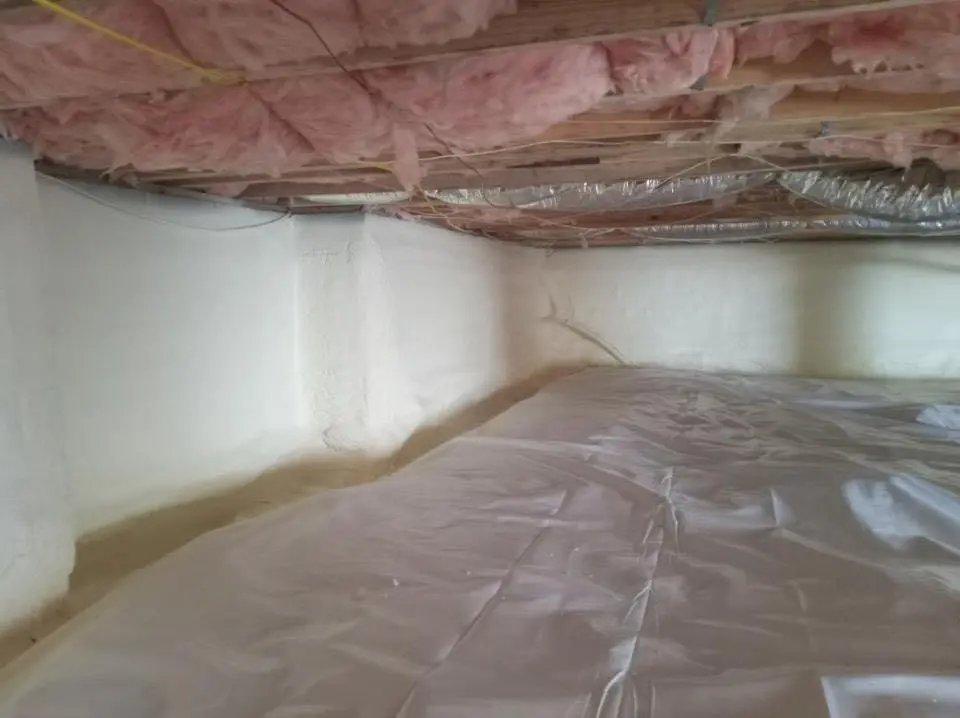 Crawl space encapsulation with closed-cell spray foam for Roof Waterproofing in Godley
